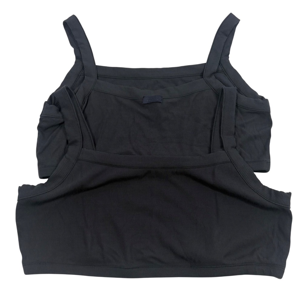 SKIMS Cotton Ribbed Bra Bralette Top Womens 2X Grey Cami Comfort Sleep Lounge